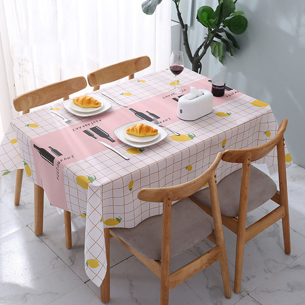 TureClos Waterproof PVC Coffee Tablecloth Spillproof Table Protector Mat  Dining Room Table Cover 